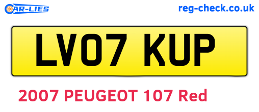 LV07KUP are the vehicle registration plates.