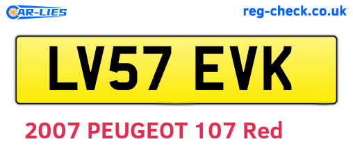 LV57EVK are the vehicle registration plates.