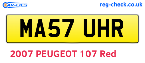MA57UHR are the vehicle registration plates.