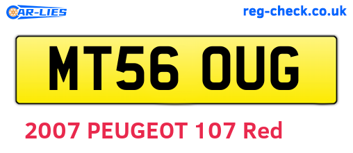 MT56OUG are the vehicle registration plates.