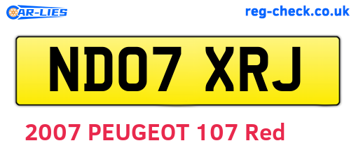 ND07XRJ are the vehicle registration plates.