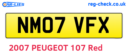 NM07VFX are the vehicle registration plates.