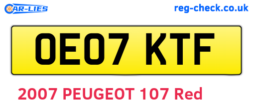 OE07KTF are the vehicle registration plates.