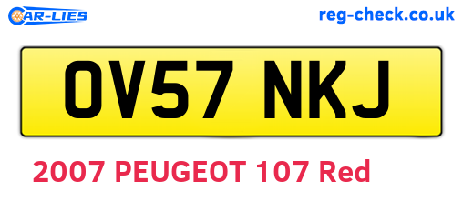 OV57NKJ are the vehicle registration plates.