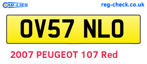 OV57NLO are the vehicle registration plates.