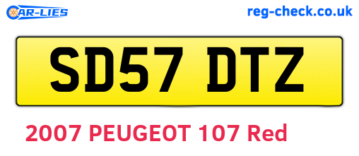 SD57DTZ are the vehicle registration plates.