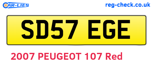 SD57EGE are the vehicle registration plates.