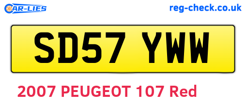 SD57YWW are the vehicle registration plates.