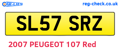SL57SRZ are the vehicle registration plates.