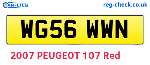 WG56WWN are the vehicle registration plates.