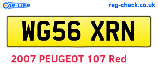 WG56XRN are the vehicle registration plates.