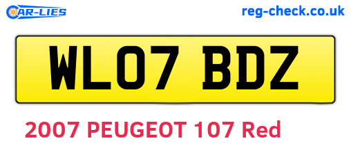 WL07BDZ are the vehicle registration plates.