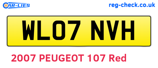 WL07NVH are the vehicle registration plates.
