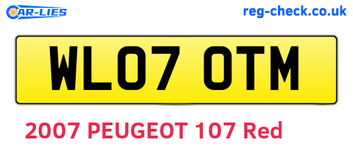WL07OTM are the vehicle registration plates.