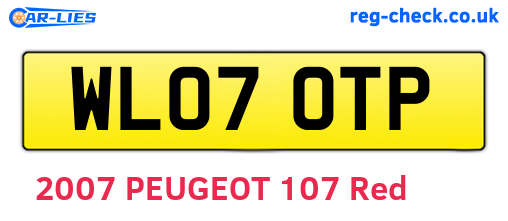 WL07OTP are the vehicle registration plates.