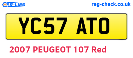 YC57ATO are the vehicle registration plates.