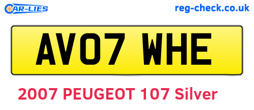 AV07WHE are the vehicle registration plates.