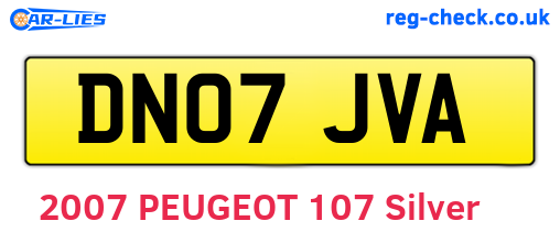 DN07JVA are the vehicle registration plates.