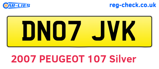 DN07JVK are the vehicle registration plates.