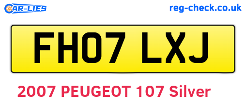 FH07LXJ are the vehicle registration plates.