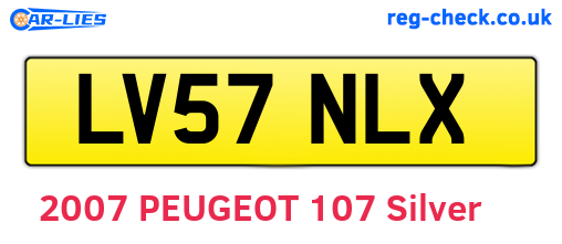 LV57NLX are the vehicle registration plates.