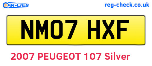 NM07HXF are the vehicle registration plates.