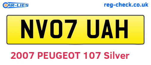 NV07UAH are the vehicle registration plates.