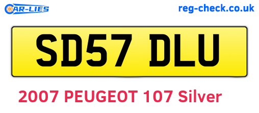 SD57DLU are the vehicle registration plates.