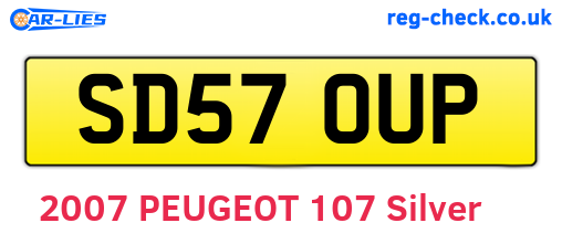 SD57OUP are the vehicle registration plates.