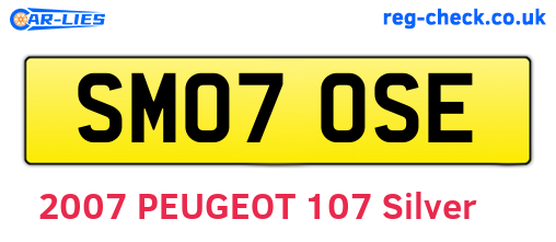 SM07OSE are the vehicle registration plates.