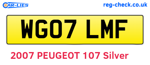 WG07LMF are the vehicle registration plates.