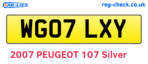 WG07LXY are the vehicle registration plates.
