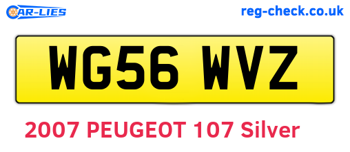 WG56WVZ are the vehicle registration plates.
