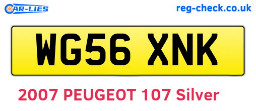 WG56XNK are the vehicle registration plates.