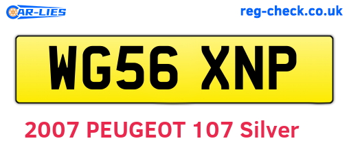 WG56XNP are the vehicle registration plates.
