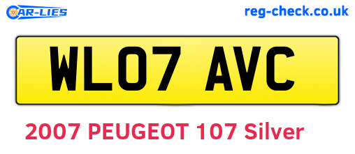 WL07AVC are the vehicle registration plates.