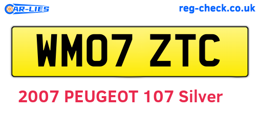 WM07ZTC are the vehicle registration plates.