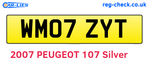 WM07ZYT are the vehicle registration plates.