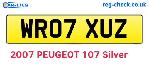 WR07XUZ are the vehicle registration plates.
