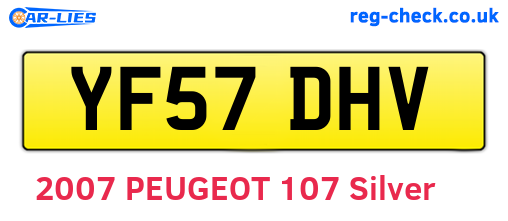 YF57DHV are the vehicle registration plates.