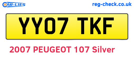 YY07TKF are the vehicle registration plates.