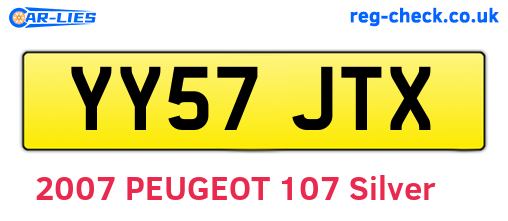 YY57JTX are the vehicle registration plates.