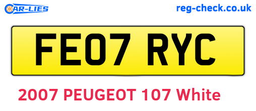 FE07RYC are the vehicle registration plates.