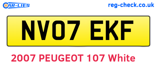 NV07EKF are the vehicle registration plates.