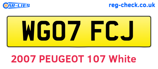 WG07FCJ are the vehicle registration plates.
