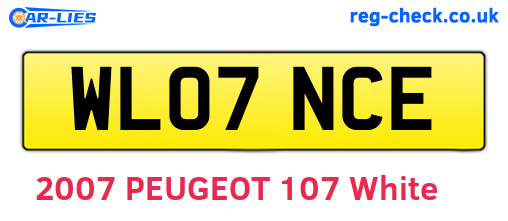 WL07NCE are the vehicle registration plates.