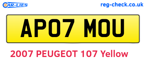 AP07MOU are the vehicle registration plates.