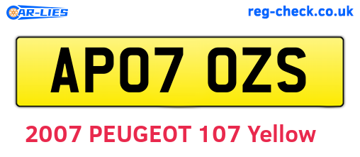 AP07OZS are the vehicle registration plates.