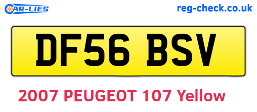 DF56BSV are the vehicle registration plates.