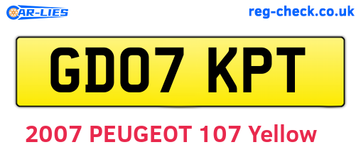 GD07KPT are the vehicle registration plates.
